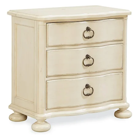 3 Drawer Bedside Chest with Serpentine Shaping